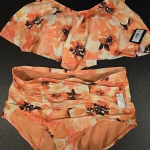 Torrid Orange Floral Bikini Set Sise 2 BNWT